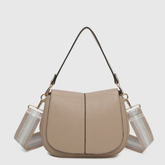 Ginny - Faux Leather Shoulder Bag - Almond